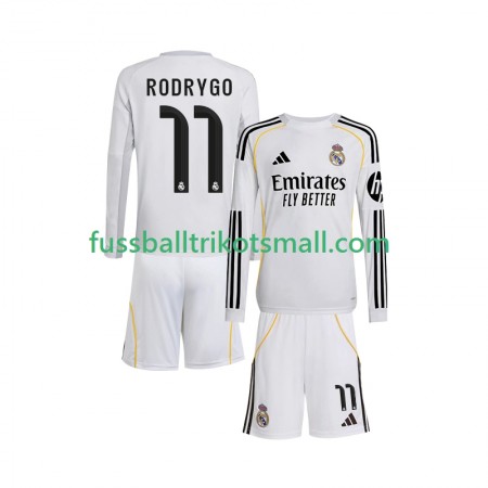 Fußballtrikots Real Madrid Rodrygo 11 Kinder 2025-2026 Langarm Heimtrikotsatz kaufen Fußballtrikots Real Madrid Rodrygo 11 Kinder 2025-2026 Langarm Heimtrikotsatz kaufen